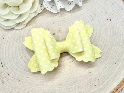 3.5” pastel polka dot rhaya hair bow - sold individually