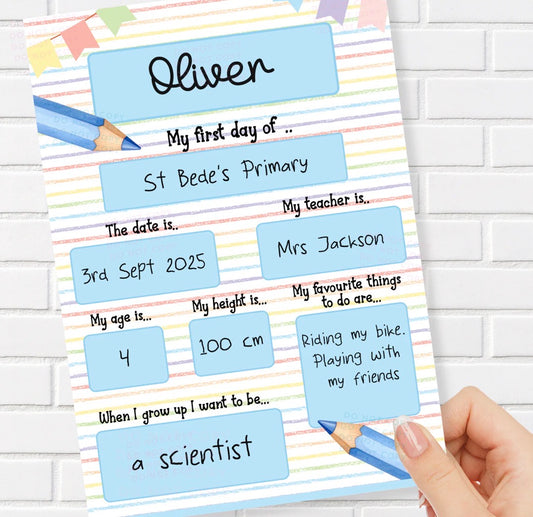 First day at school/reception/nursery board