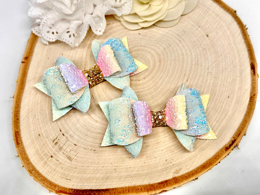 3.5” rainbow lace franchi hair bows