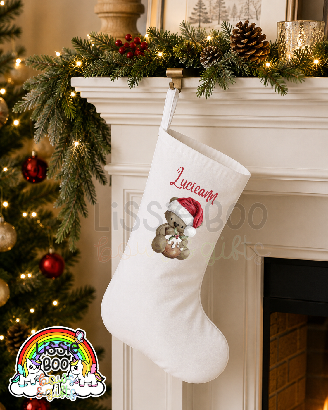 Personalised Pudding Bear Stocking