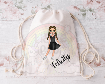 Personalised dancer drawstring bag