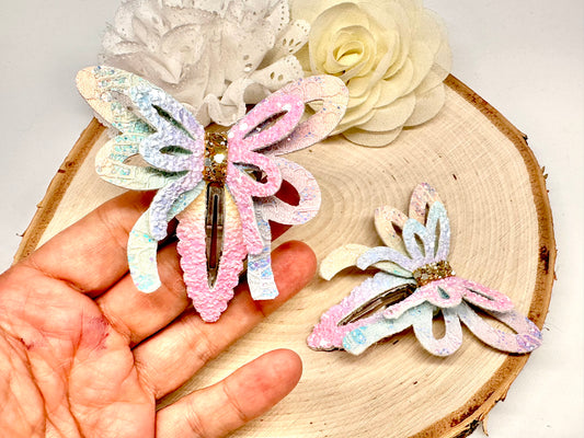 Rainbow lace bow hair clip - one supplied