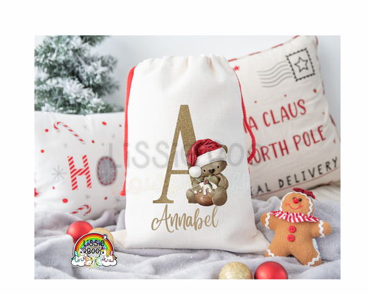 Christmas pudding bear Christmas Sack