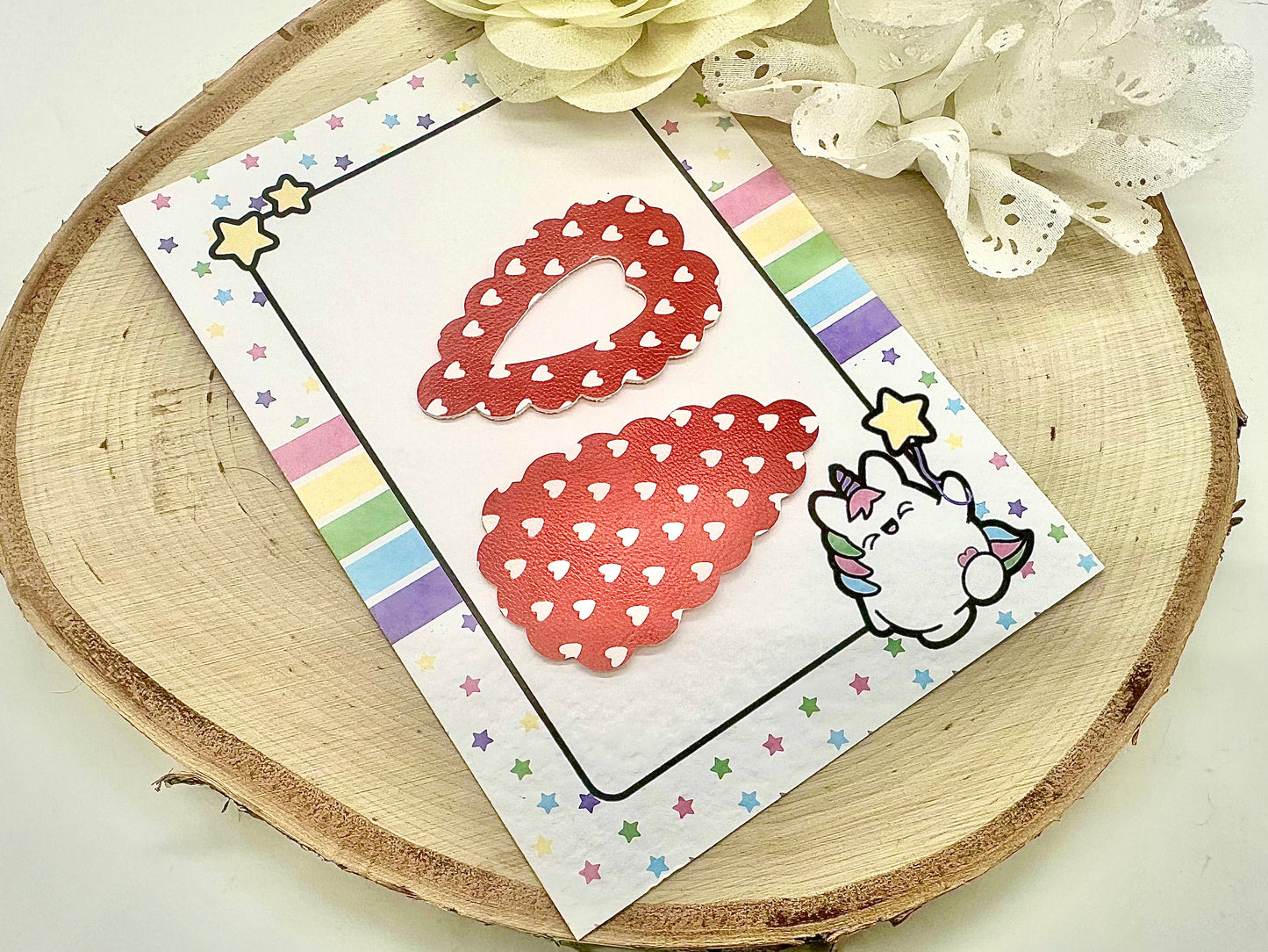 Set of two hearts 5cm snap clips  - all colours can be ordered