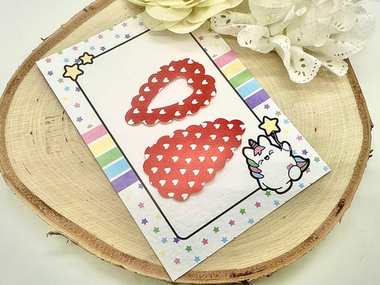 Set of two hearts 5cm snap clips  - all colours can be ordered
