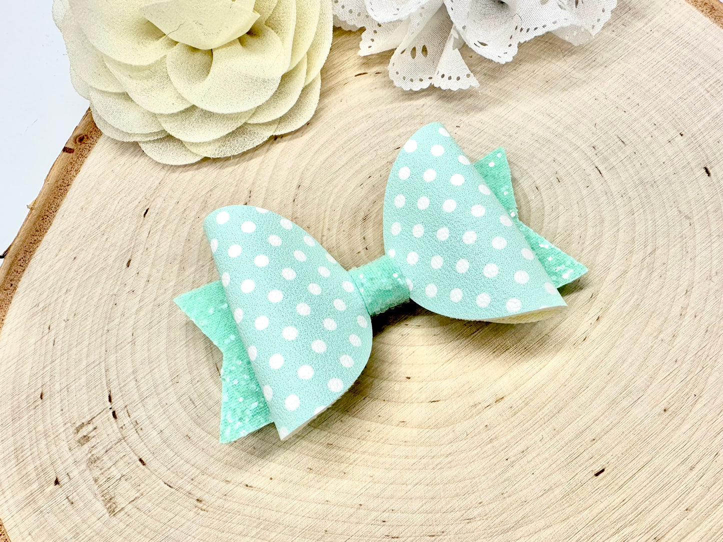 3.5” pastel polka dot dolly hair bow - sold individually