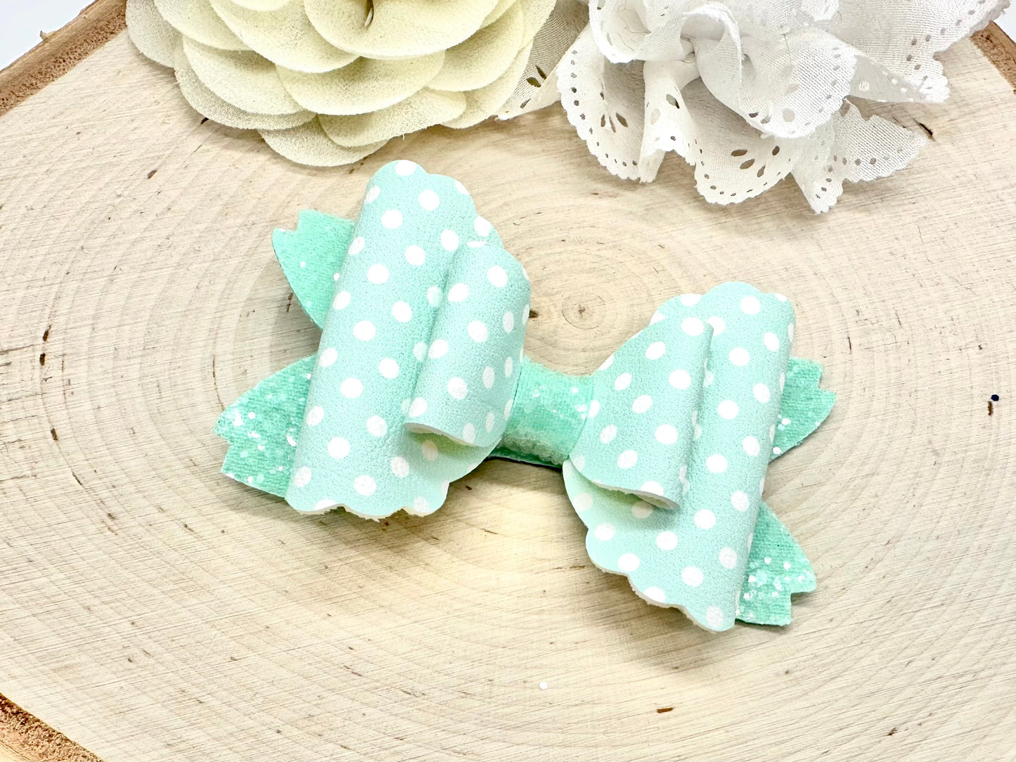 3.5” pastel polka dot rhaya hair bow - sold individually