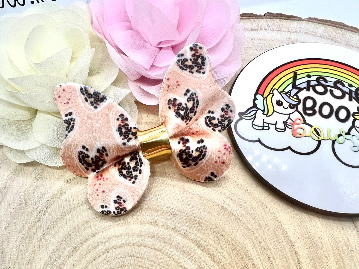 3” animal print pinch butterfly