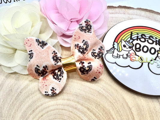 3” animal print pinch butterfly