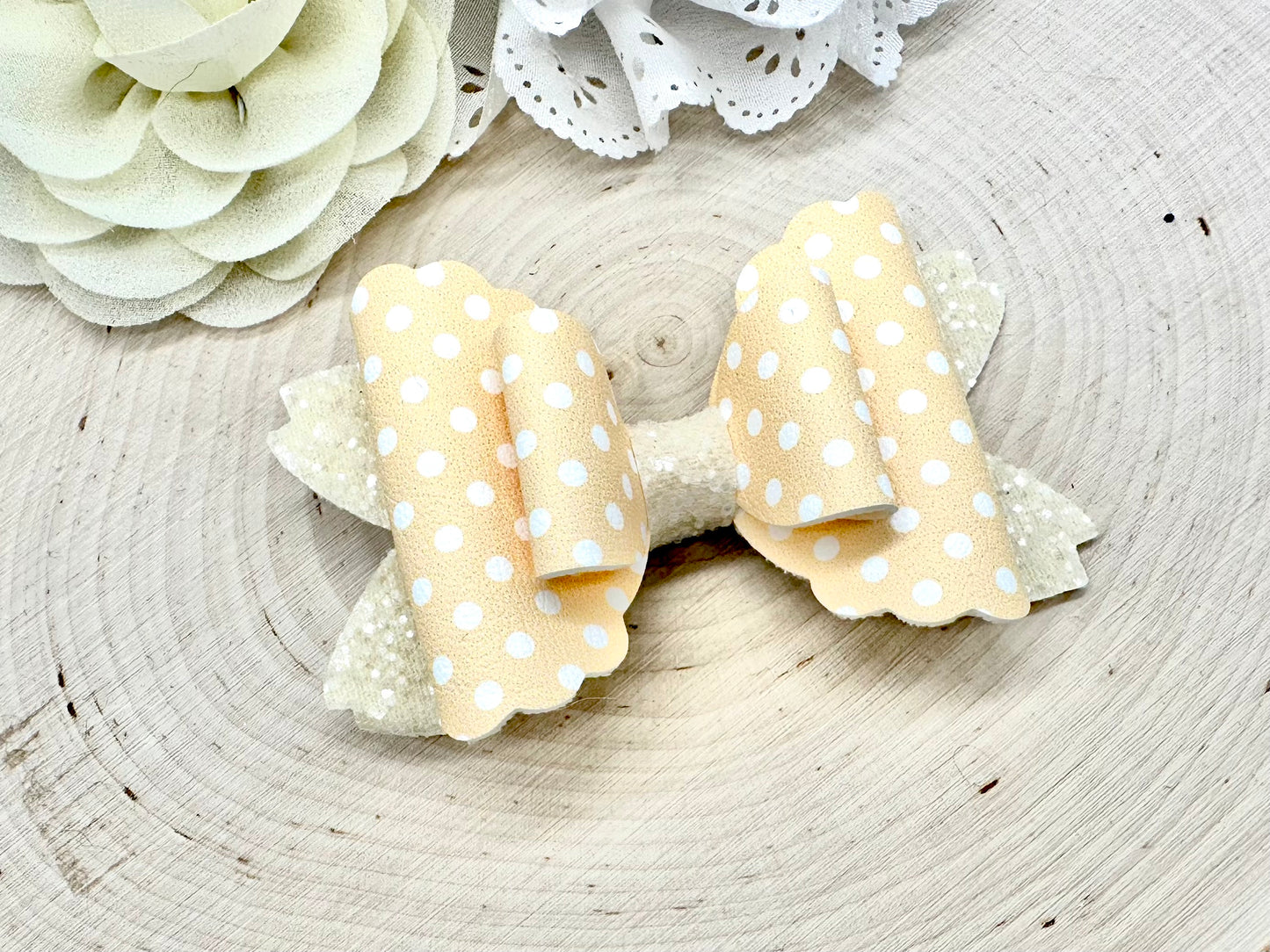 3.5” pastel polka dot rhaya hair bow - sold individually