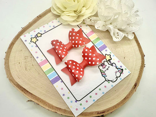 2.5” polka dot school piggytail set - all colours can be ordered