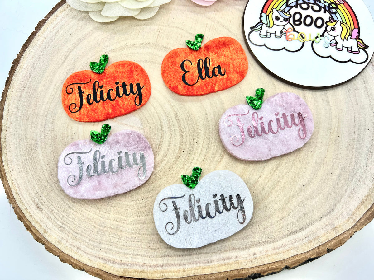 Personalised pumpkin hair clip