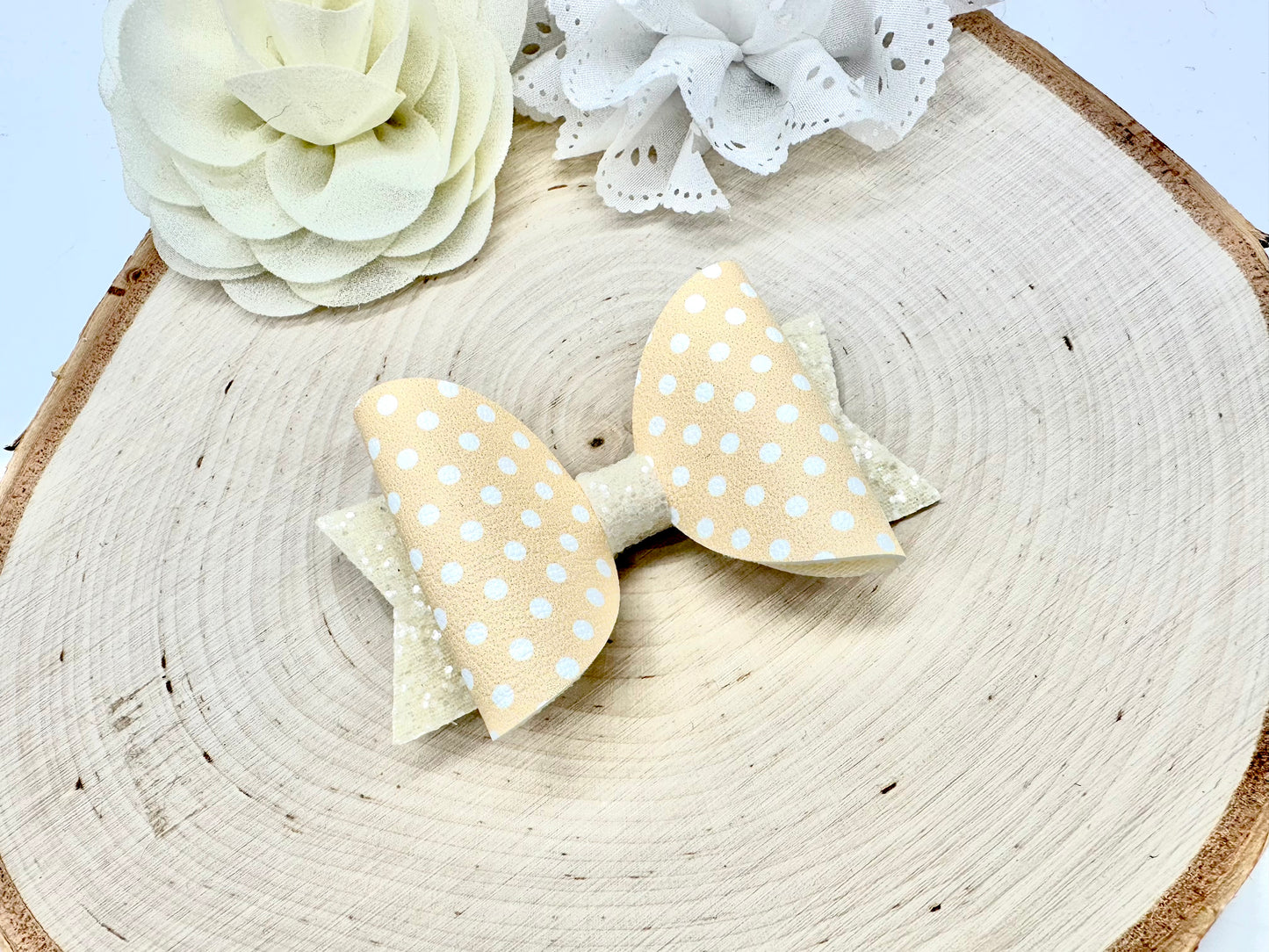 3.5” pastel polka dot dolly hair bow - sold individually