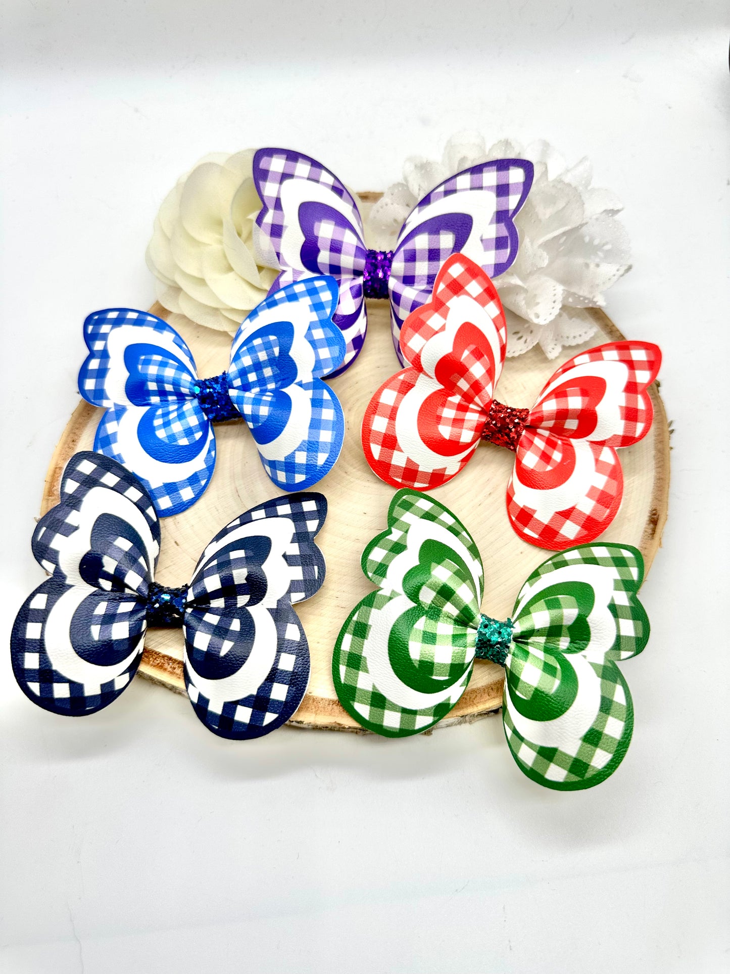 Gingham butterfly hair accessories - all colours can be ordered - sold individually
