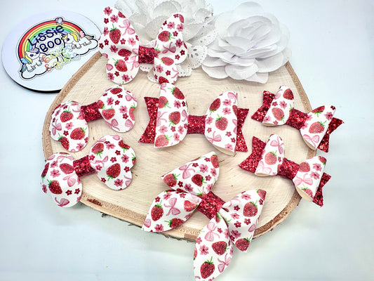 Strawberries and bows hair accessories (sold individually)