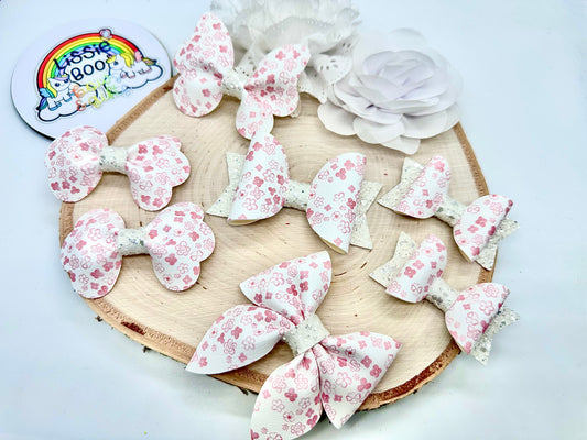 Peachy pink floral hair accessories (sold individually)