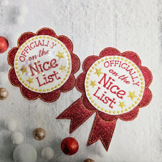 Embroidered nice list badge