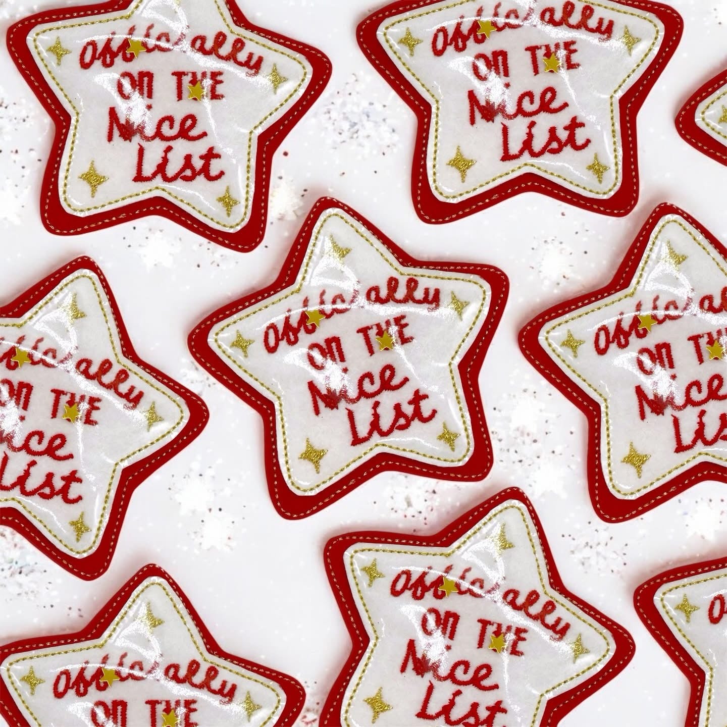 Shaker star nice list badge