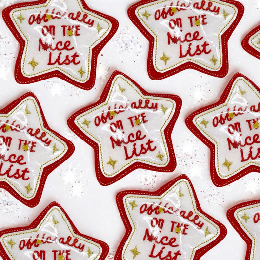 Shaker star nice list badge