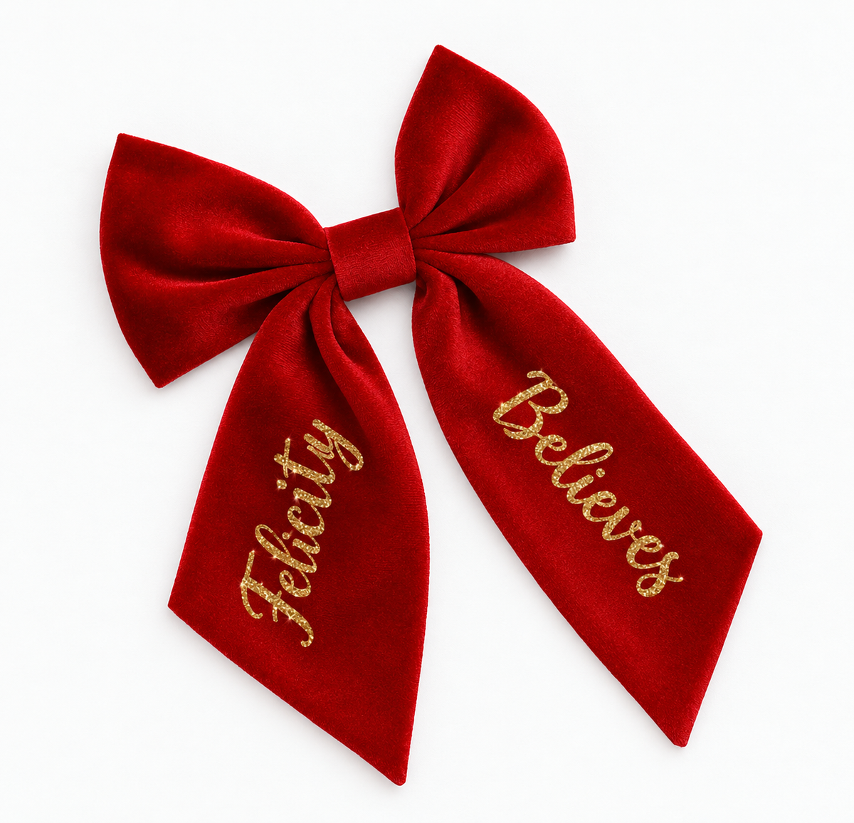 Christmas Believes velvet hair bow