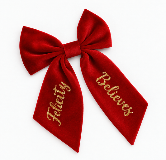 Christmas Believes velvet hair bow