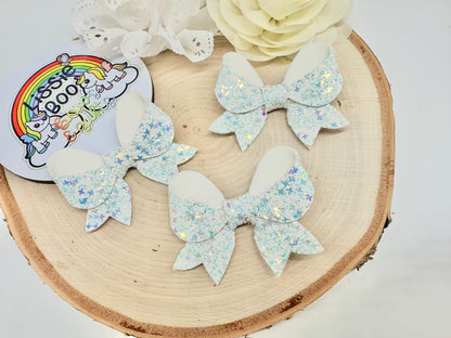 Winter flurry 2.5” fancy hair bow