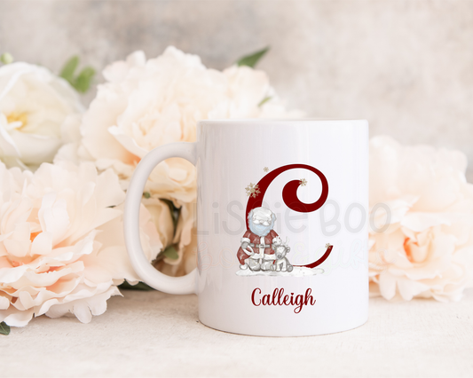 Personalised Sketchy Santa Christmas mug