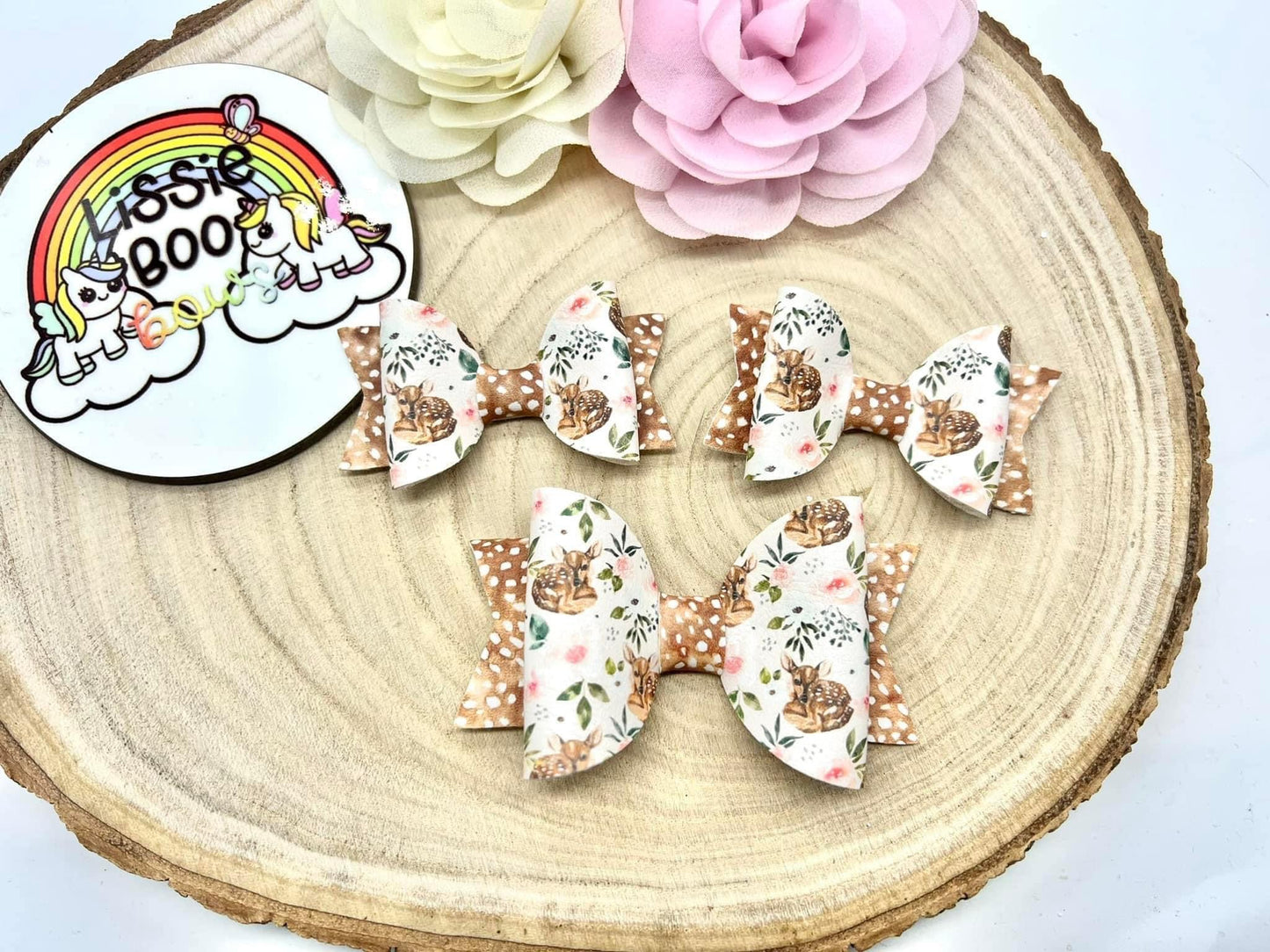 Sweet fawn hair bow (sold individually)