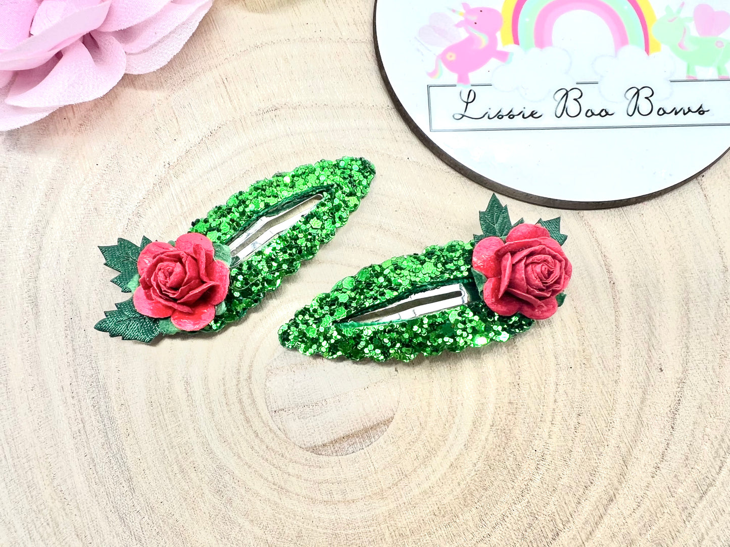 Set of two holly hair clips