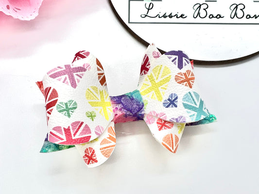 Union Jack hair bow 3.5” - multiple colour options available
