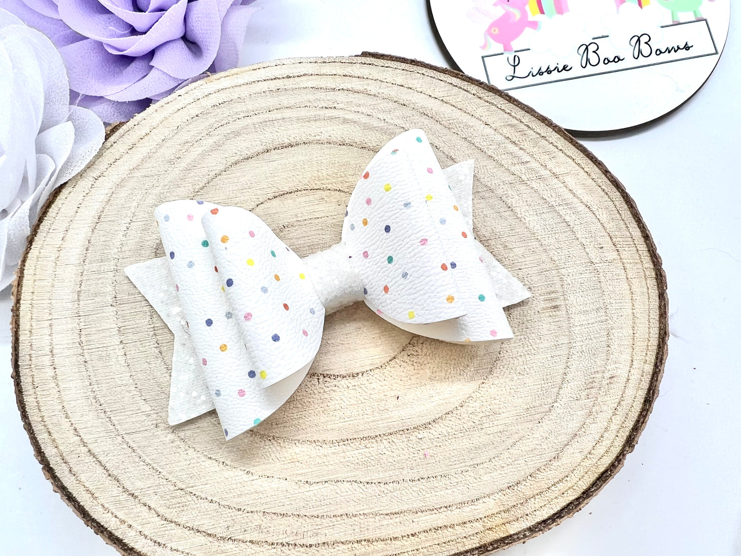 Dotty hair bow 3.5”