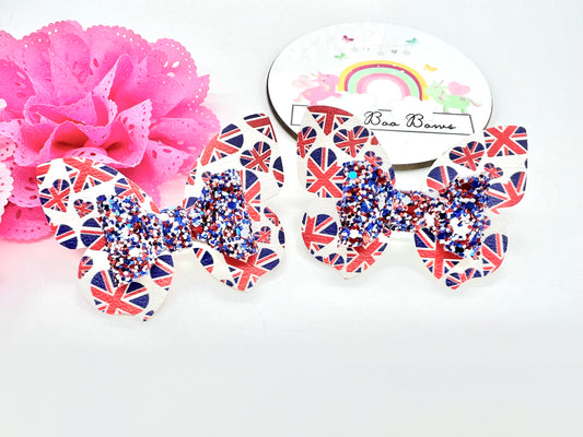 Union jack butterfly Piggytail set - multiple colour themes available