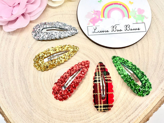 Set of five Christmas hair clips
