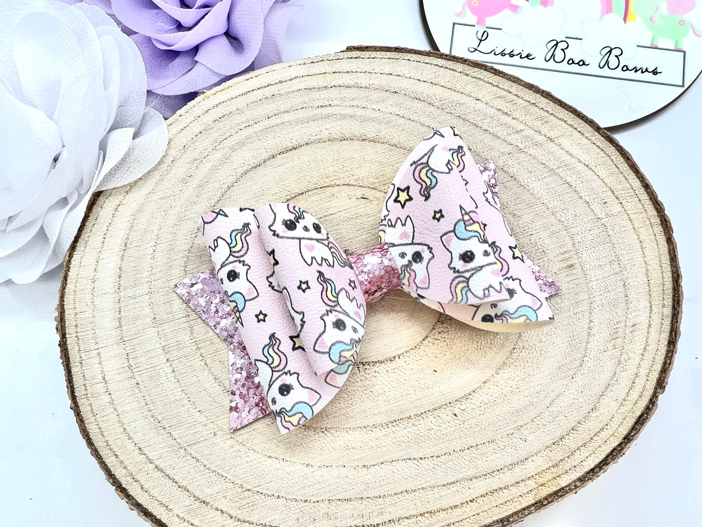 3.5” Caticorn hair bow
