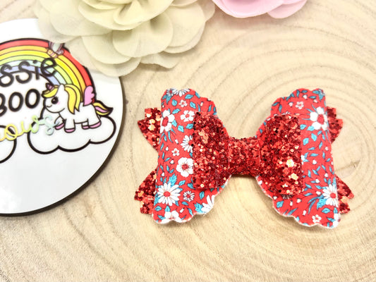 Royal floral Rhaya hair bow 3.5”