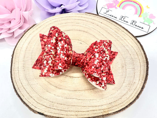 Christmas stars hair bow 3.5”