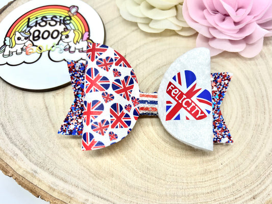 4” Personalised Union Jack hair bow