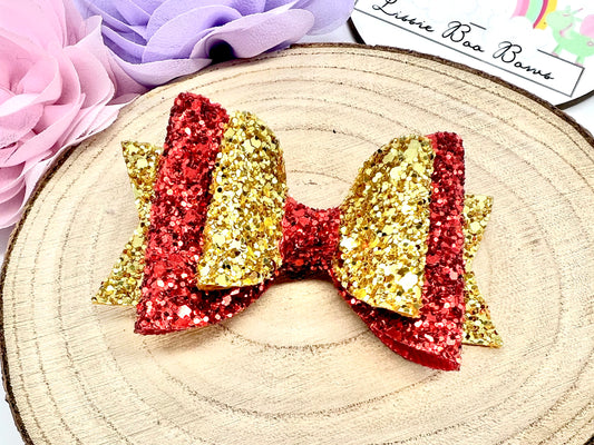 Christmas hair bow 3.5”